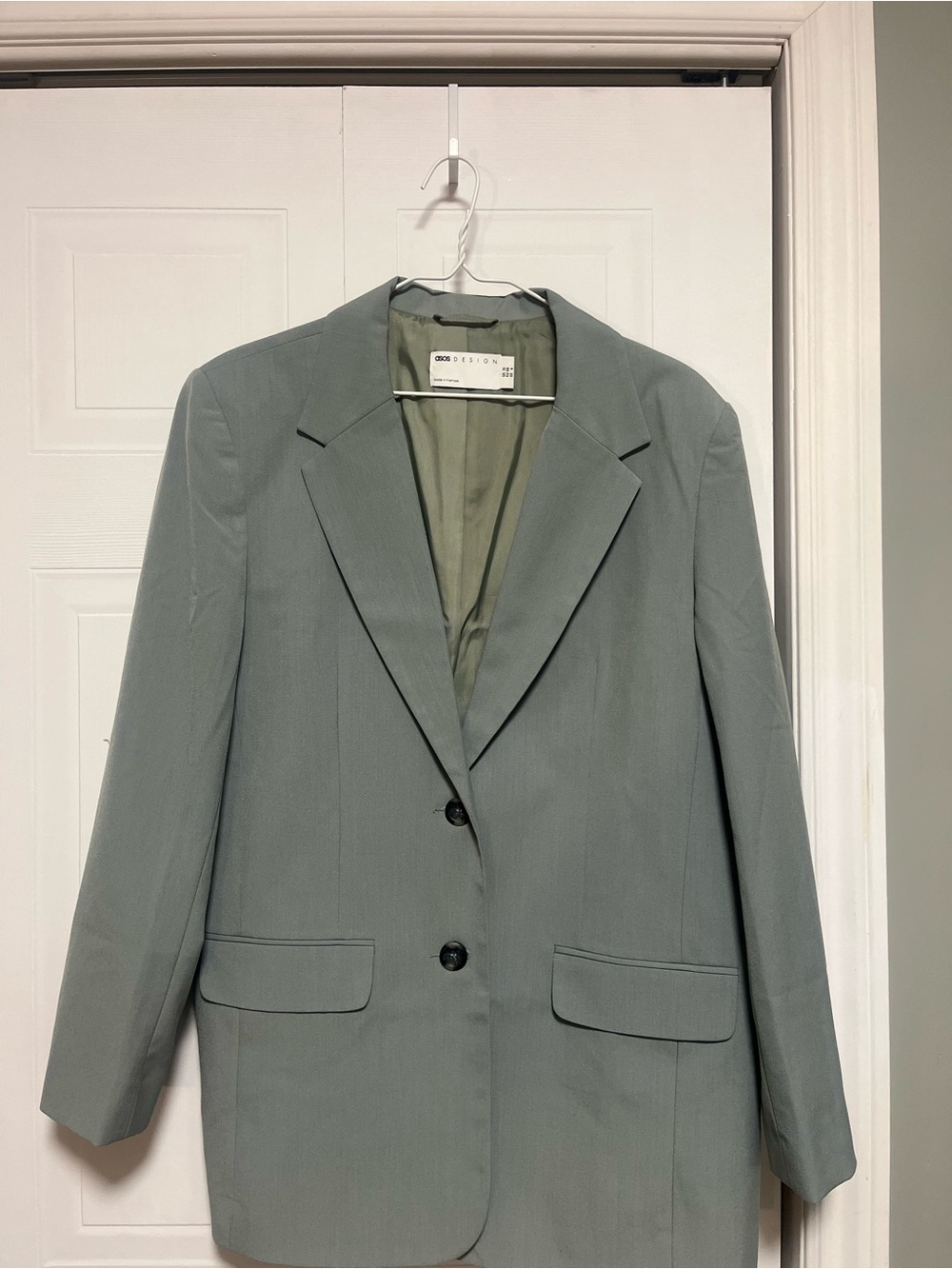 ASOS Oversized Sage Green Single-Breasted Blazer
